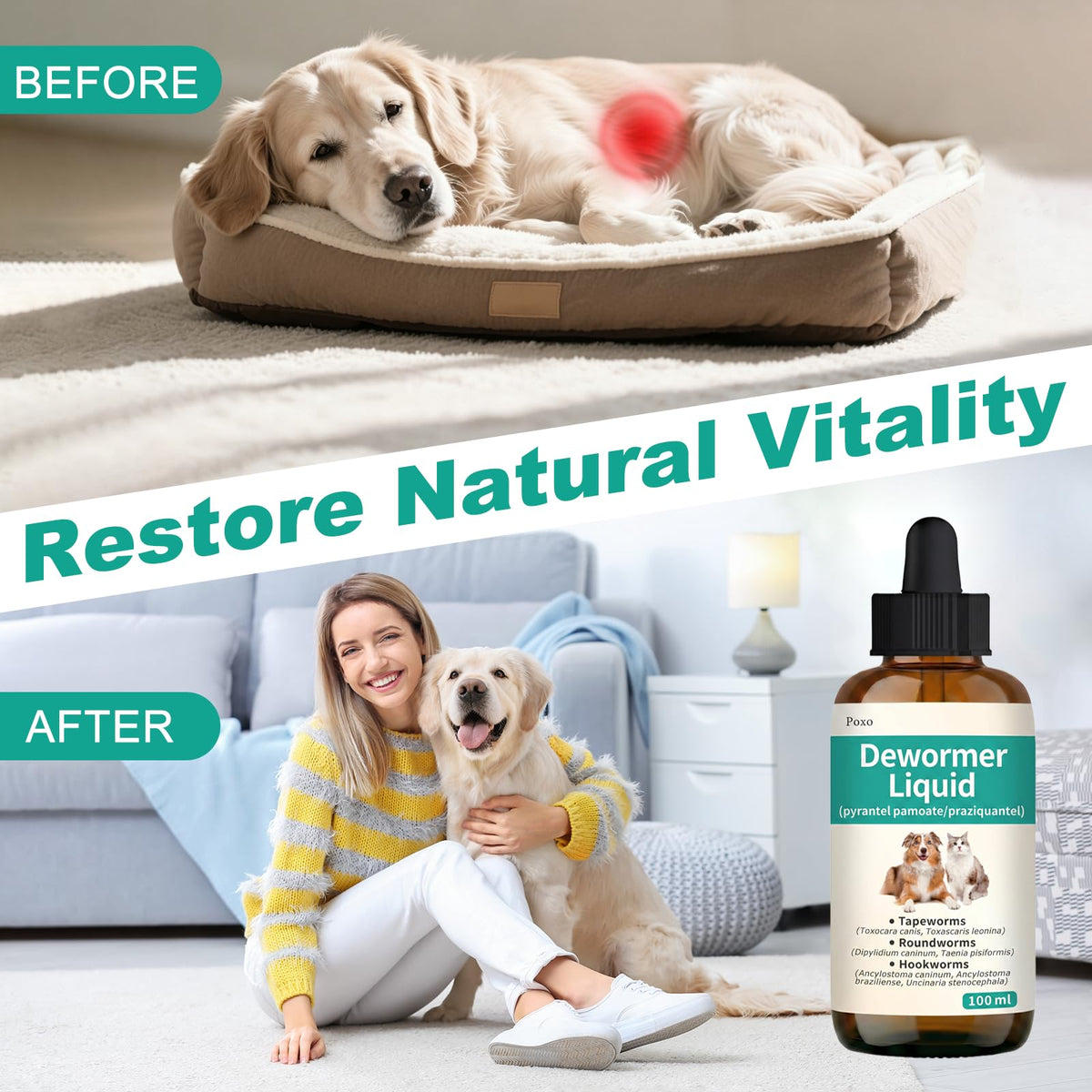 Broad Spectrum Dewormer Liquid for Cats and Dogs 100 mL Z12448