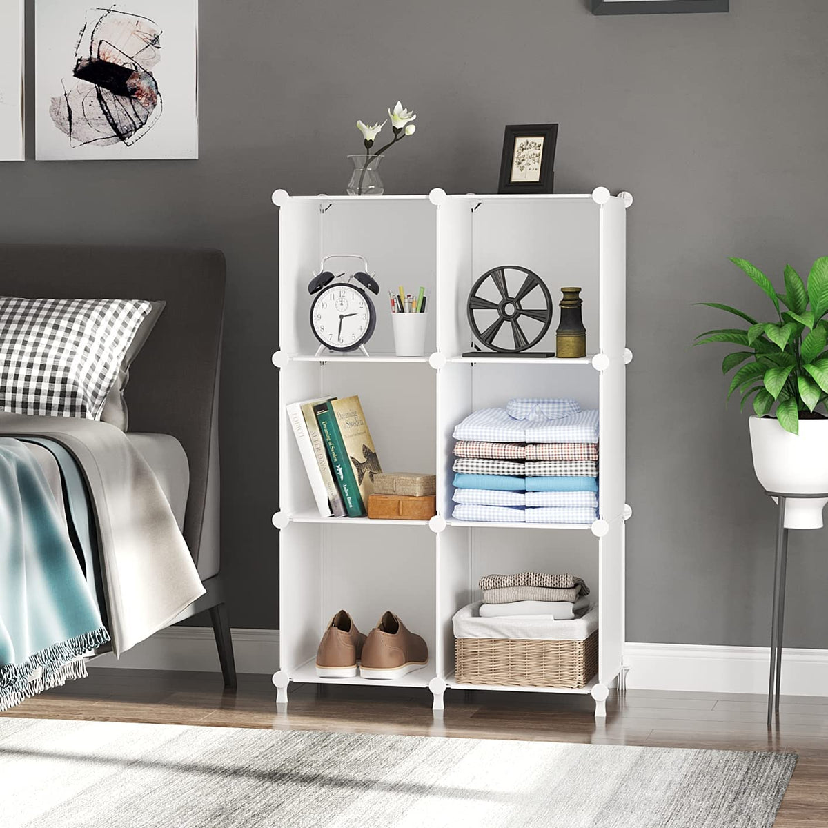 White 6 Cube Storage Organizer T5411