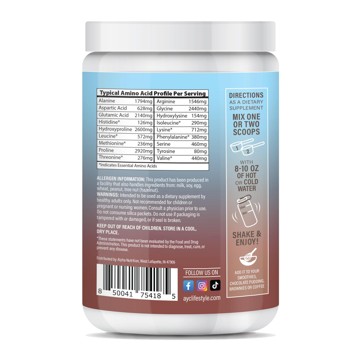 Chocolate Hydrolyzed Type 1&3 Collagen Peptides Powder T44844