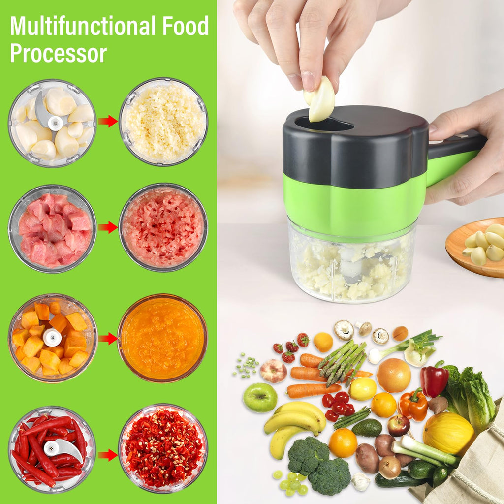 Electric Vegetable Slicer Set 4 in 1 Portable Rechargeable Wireless Food Processor U5519