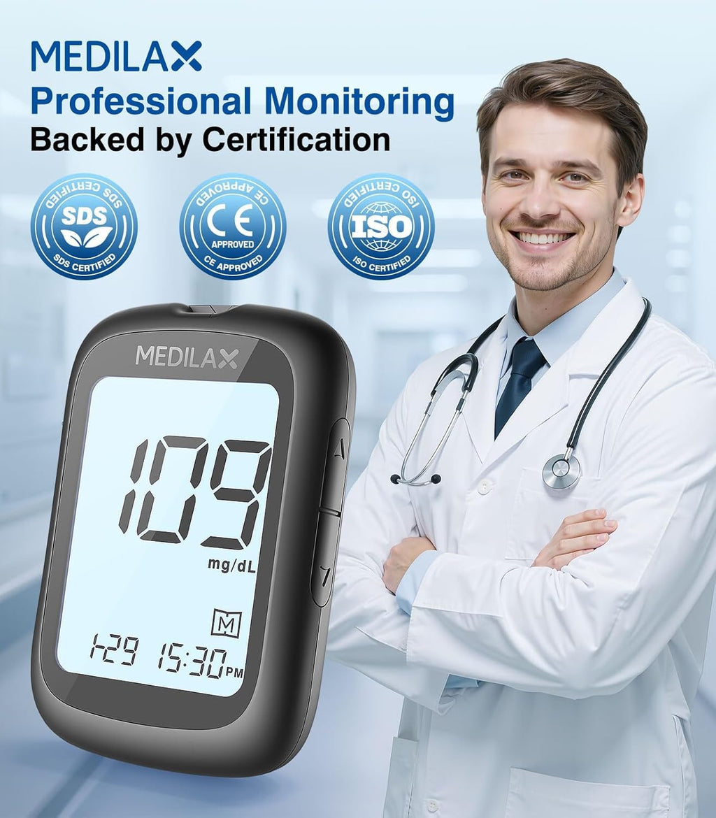 Blood Glucose Monitor Kit with 100 Strips W639
