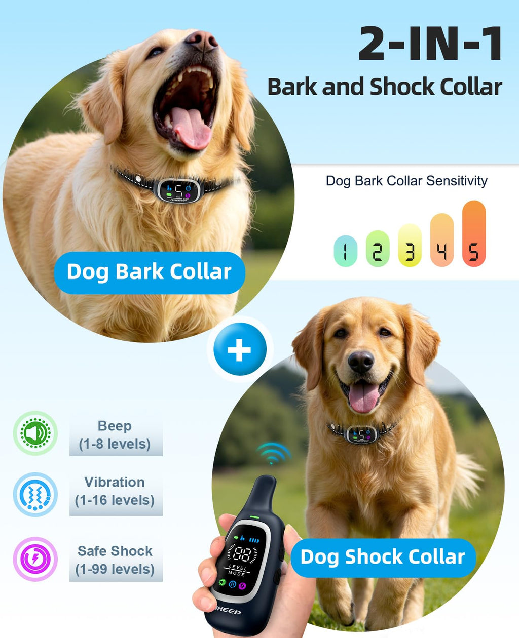 2-in-1 Dog Training Collar with Remote Y687