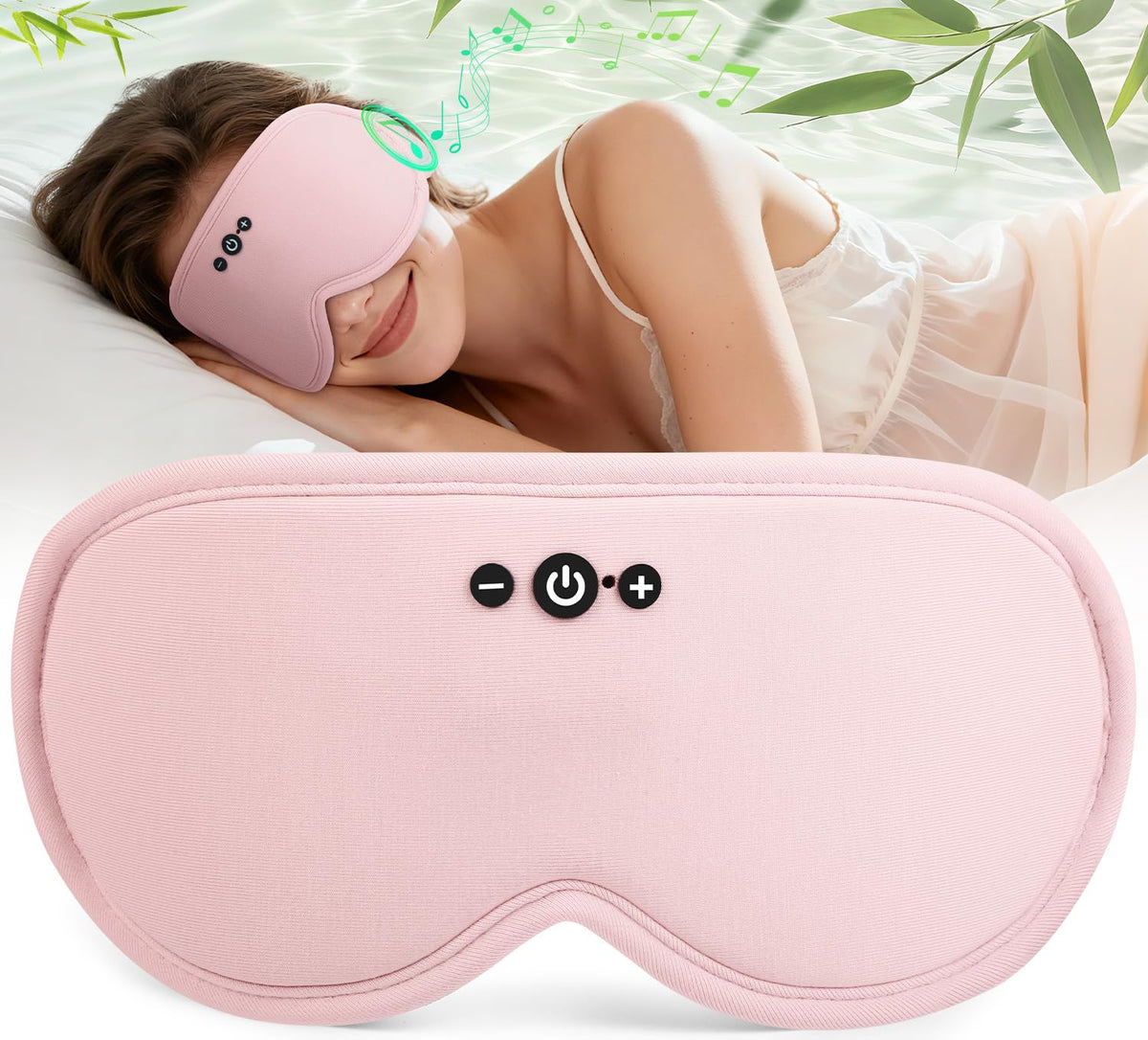 Bluetooth Sleep Mask Headphones and Travel Storage Case Bundle R2654