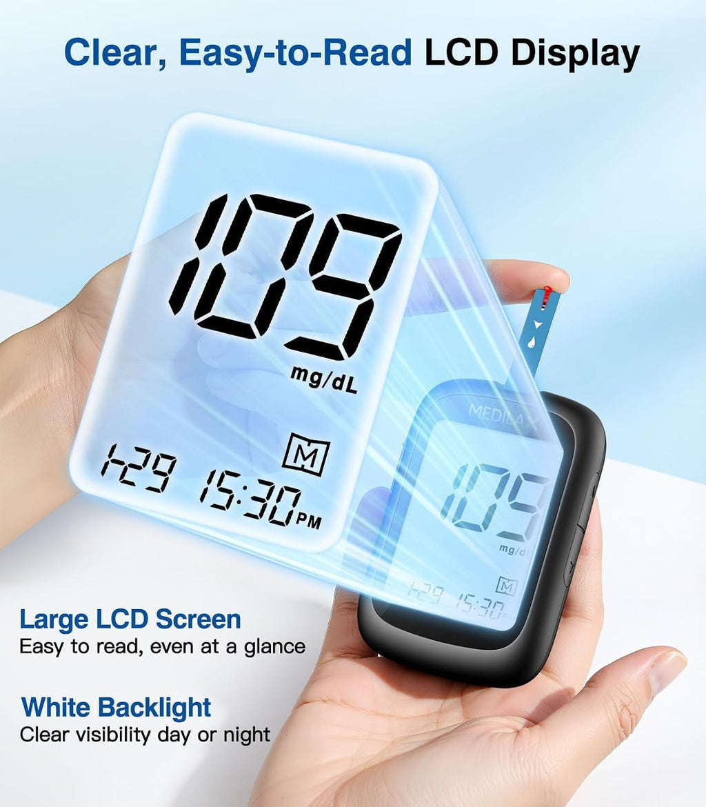 Blood Glucose Monitor Kit with 100 Strips W639