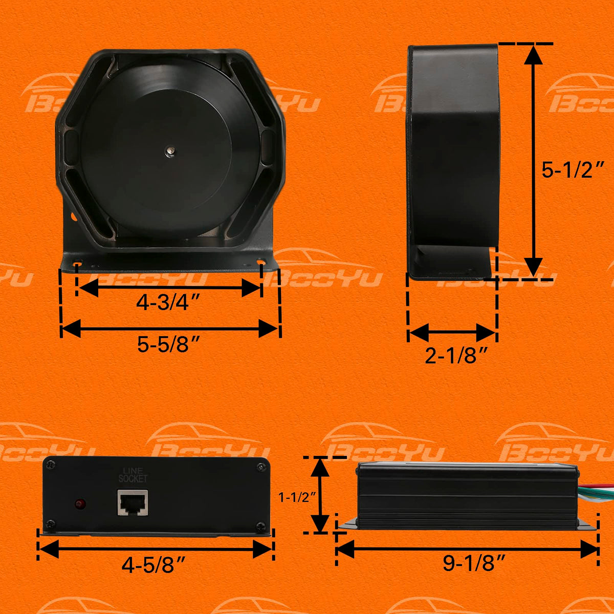 12V 400W 37 Tones Warning Emergency Siren PA System V1474