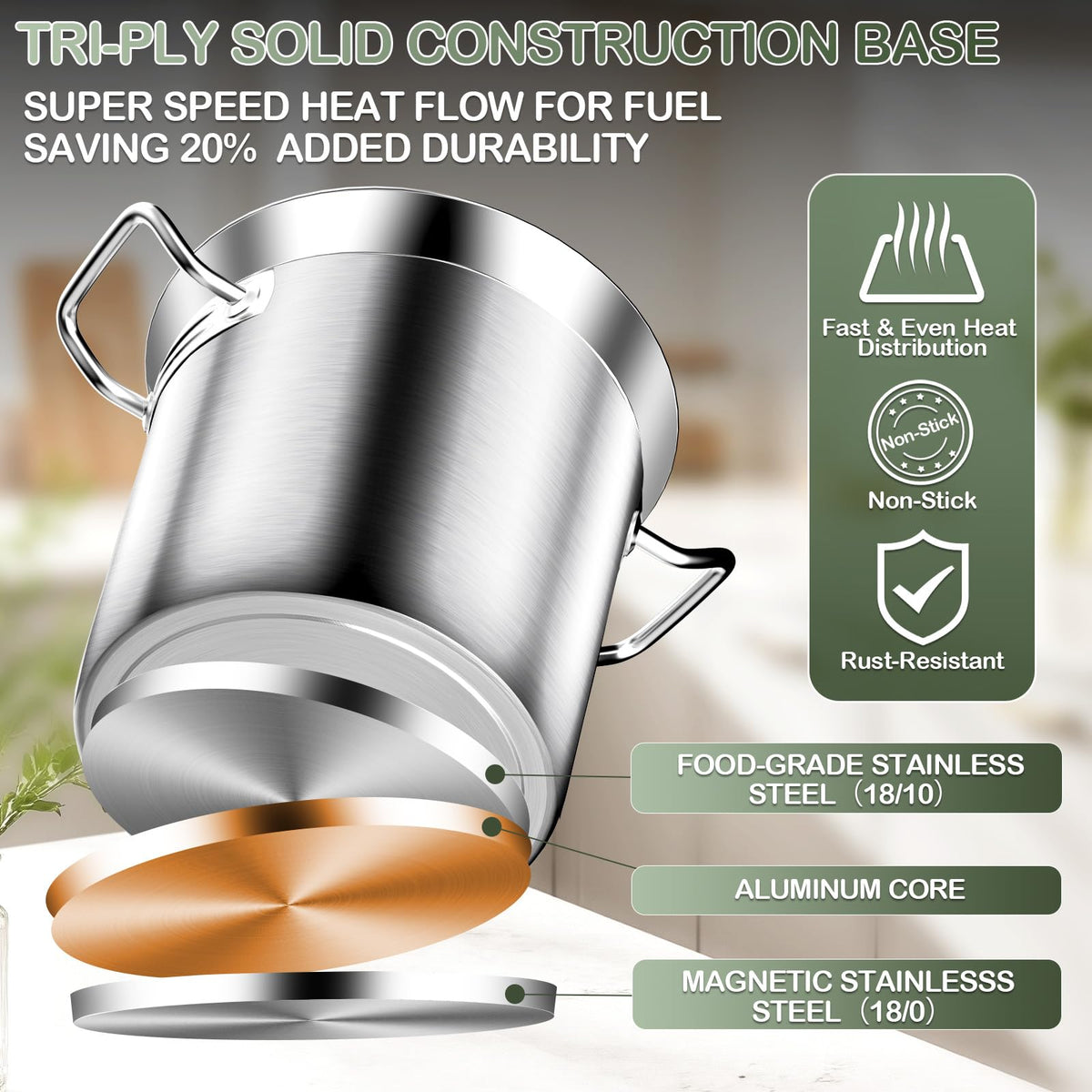 40 QT Stainless Steel Soup Pot with Lid O832438