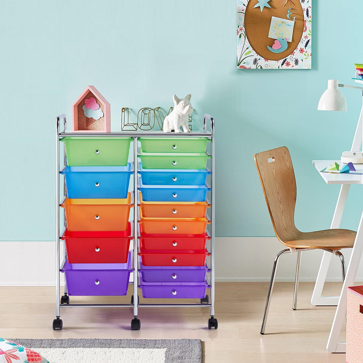 15 Drawer Rolling Storage Cart B6962