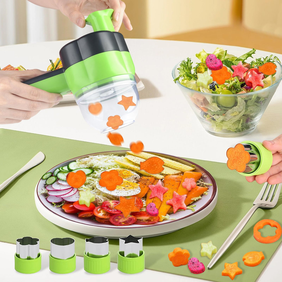 Electric Vegetable Slicer Set 4 in 1 Portable Rechargeable Wireless Food Processor U5519