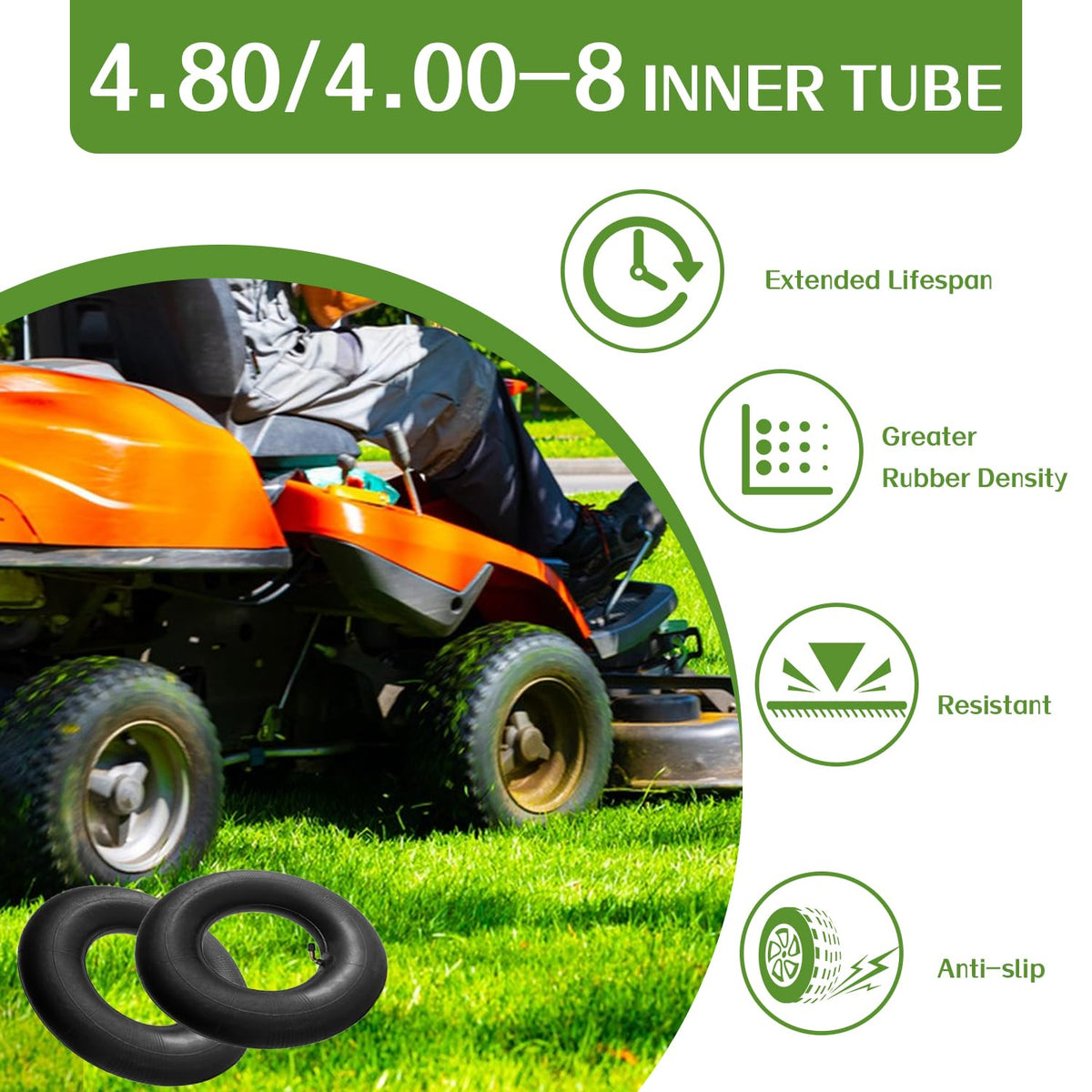 2 Pack 4.80/4.00-8 Inner Tube with Bent Valve N23867