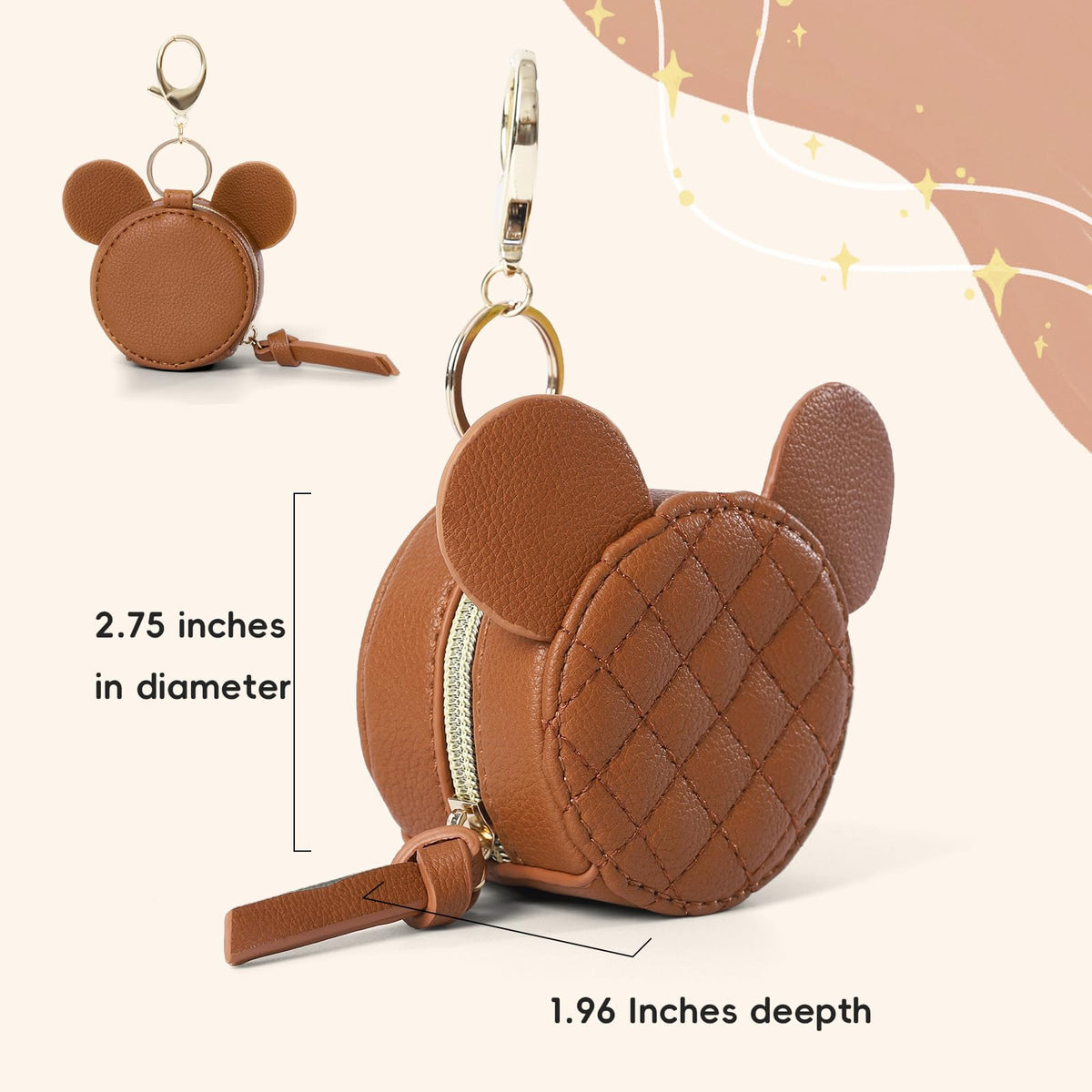 Leather Diaper Bag Backpack with Pacifier Case Y92797