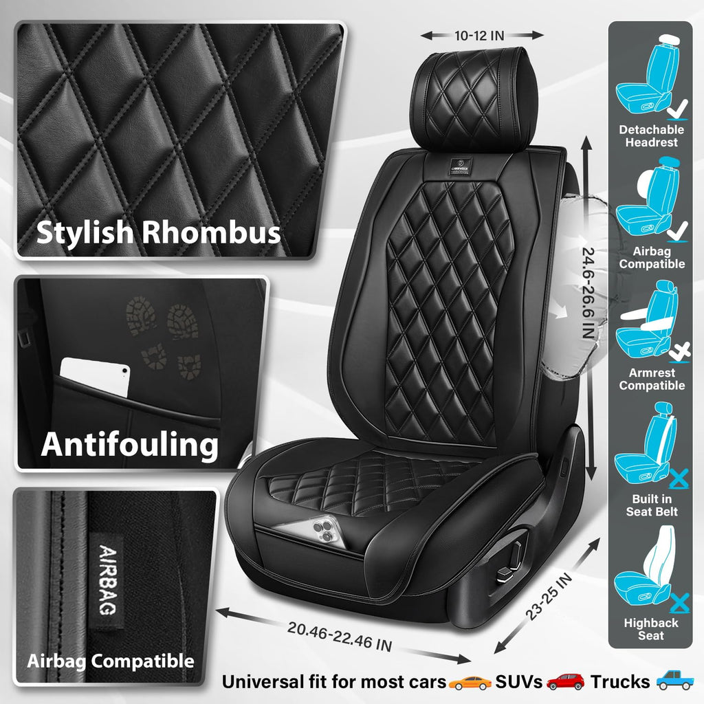 Nappa Leather Car Seat Covers Full Set I2520