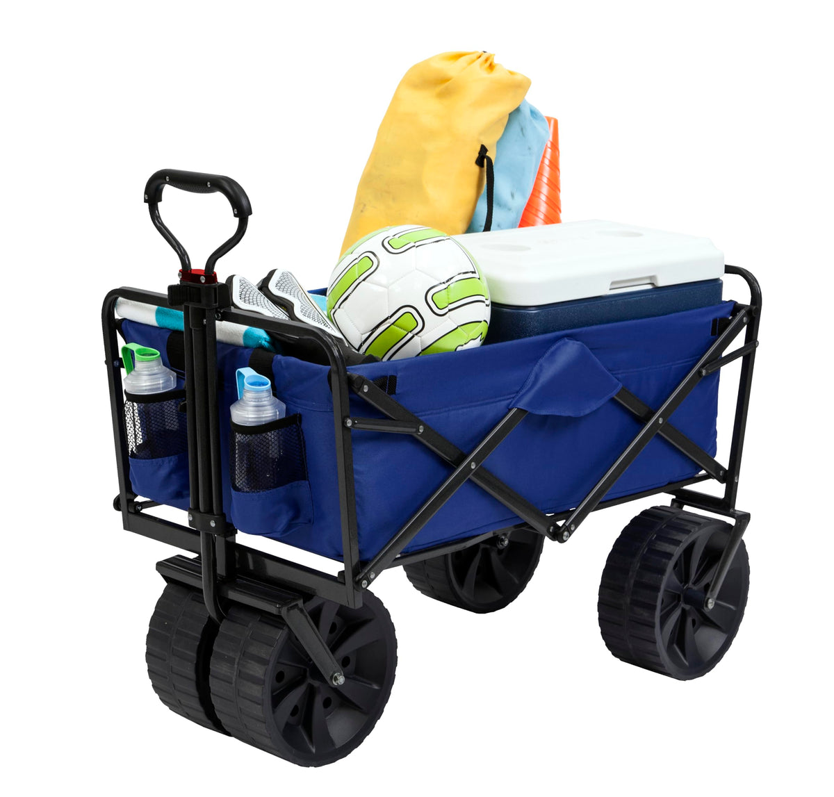 Blue Black Collapsible All Terrain Utility Beach Wagon Cart F1891
