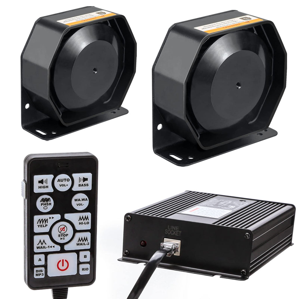 12V 400W 37 Tones Warning Emergency Siren PA System V1474