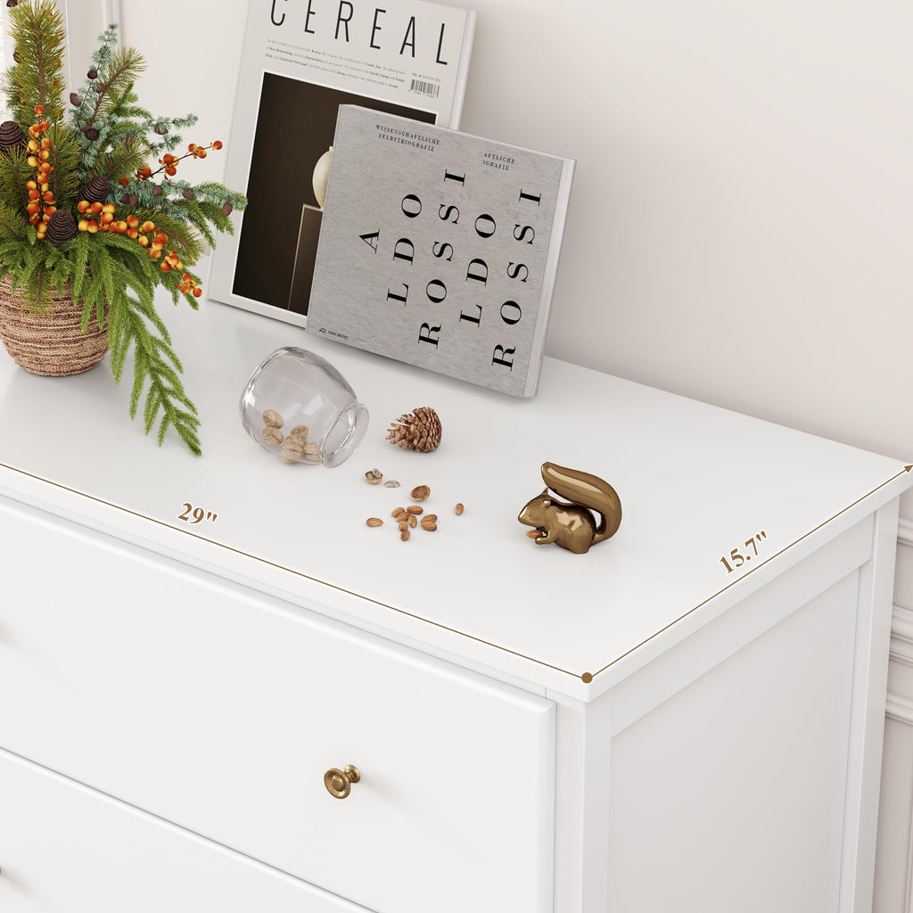 White 4 Drawer Wood Dresser H893
