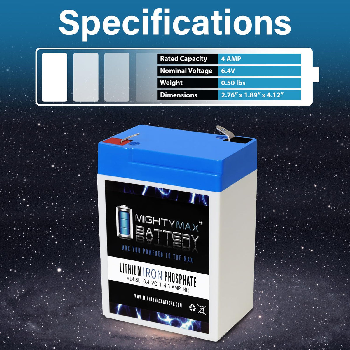 6V 4.5AH Lithium Replacement Battery E81017