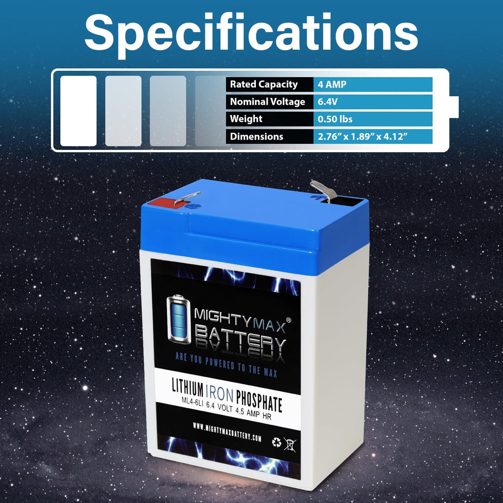 6V 4.5AH Lithium Replacement Battery O710766