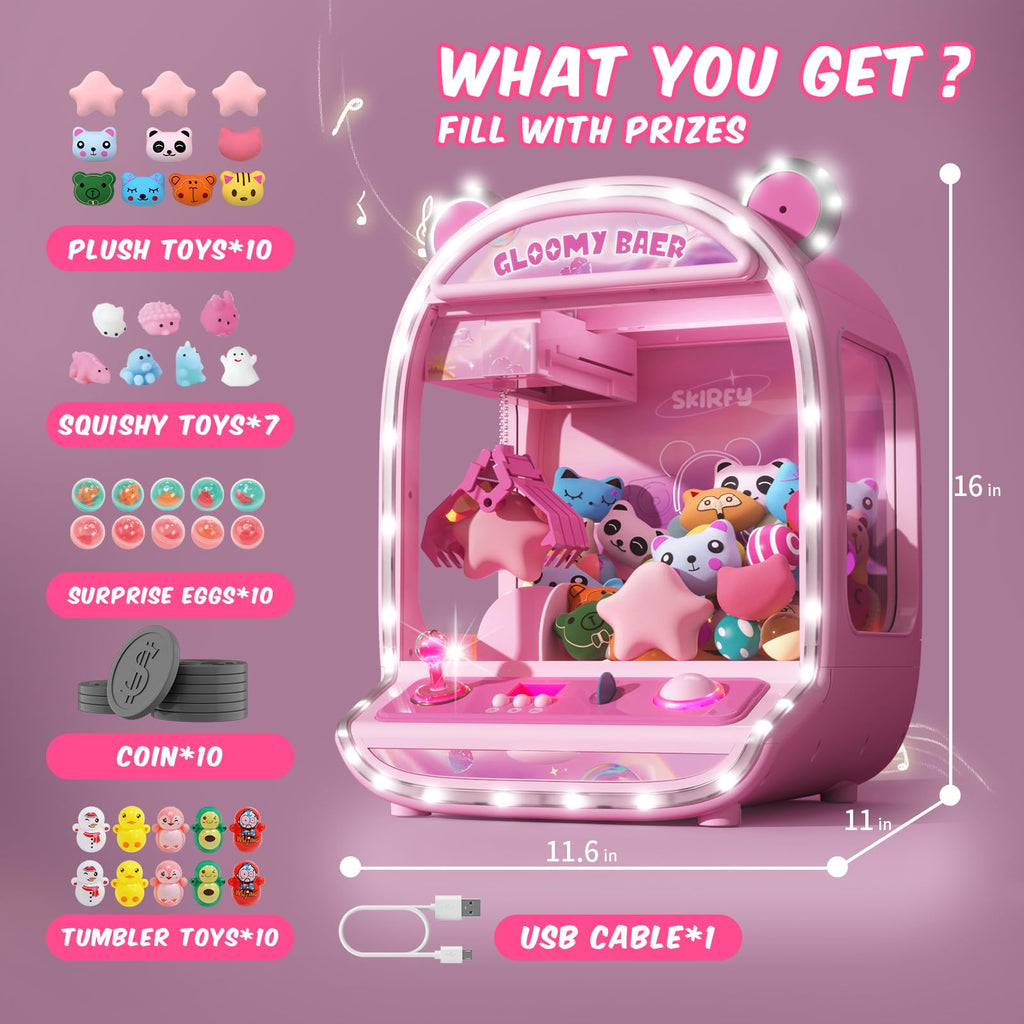 Large Claw Machine Arcade Toy with LED Light and Adjustable Sound A259890