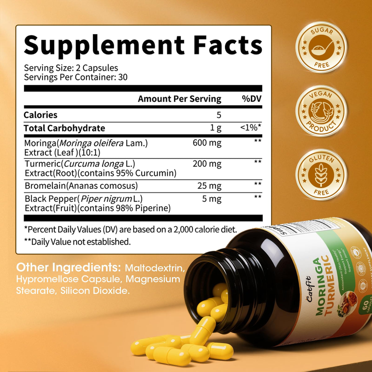 Moringa Capsules 10-in-1 Superfood Supplement B5416