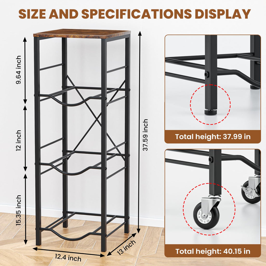5 Gallon Water Jug Holder with Storage Shelves 3 Tier B7410