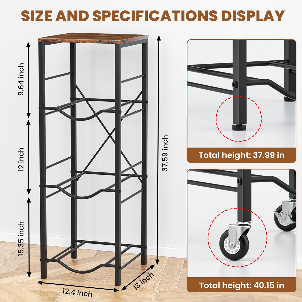 5 Gallon Water Jug Holder with Storage Shelves 3 Tier B7410