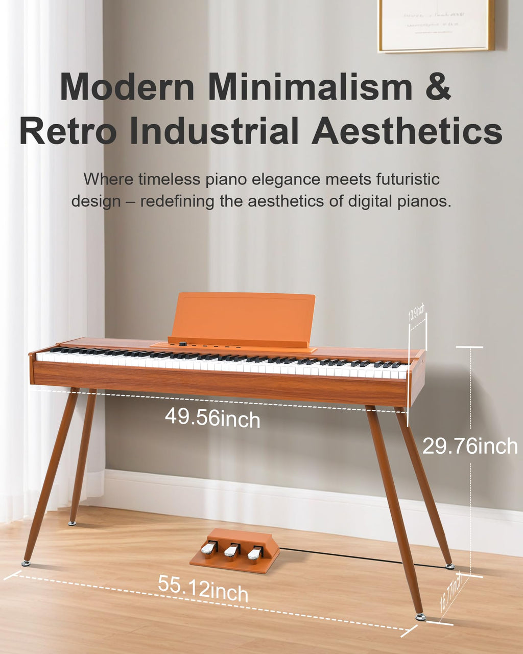 88 Key Full Weighted Hammer-Action Digital Piano with Stand T29905