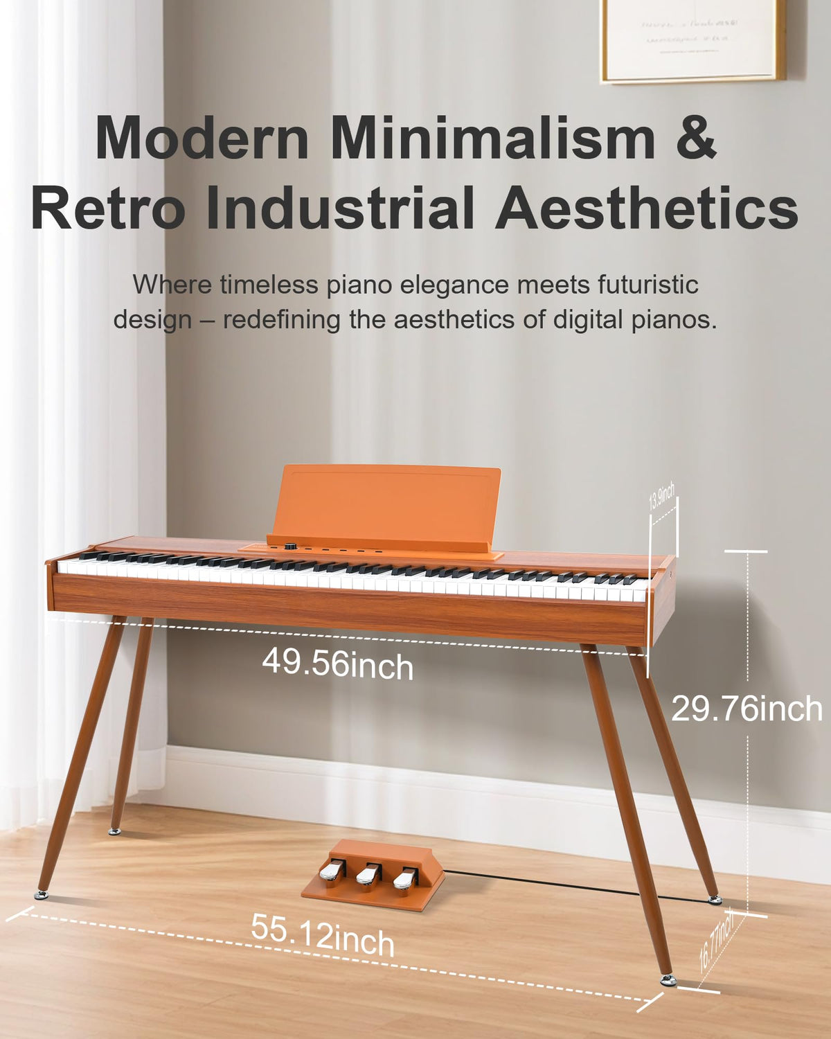 88 Key Full Weighted Hammer-Action Digital Piano with Stand T29905