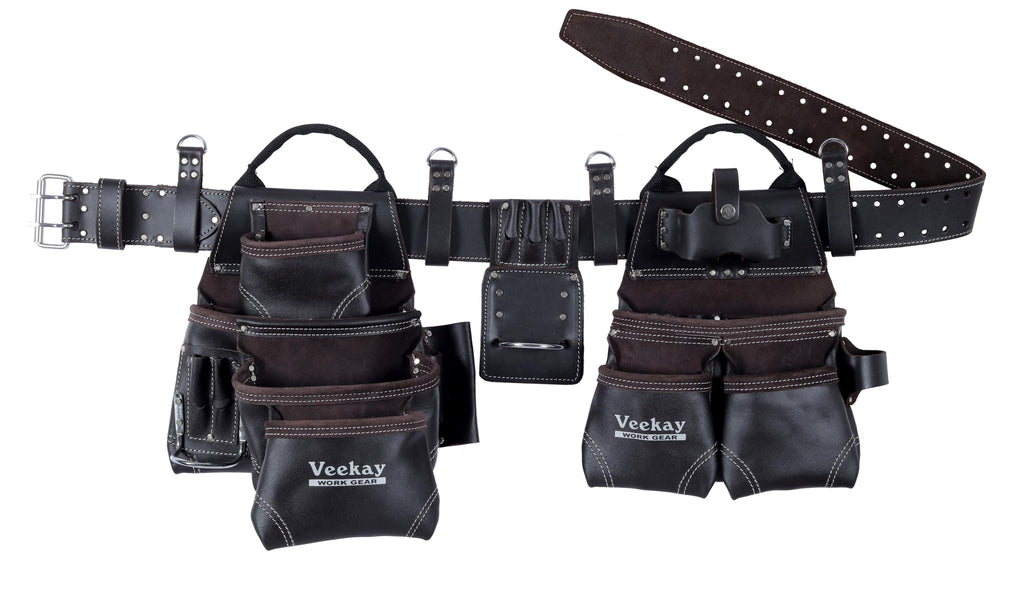 Brown Leather 22-Pocket Tool Belt O493915