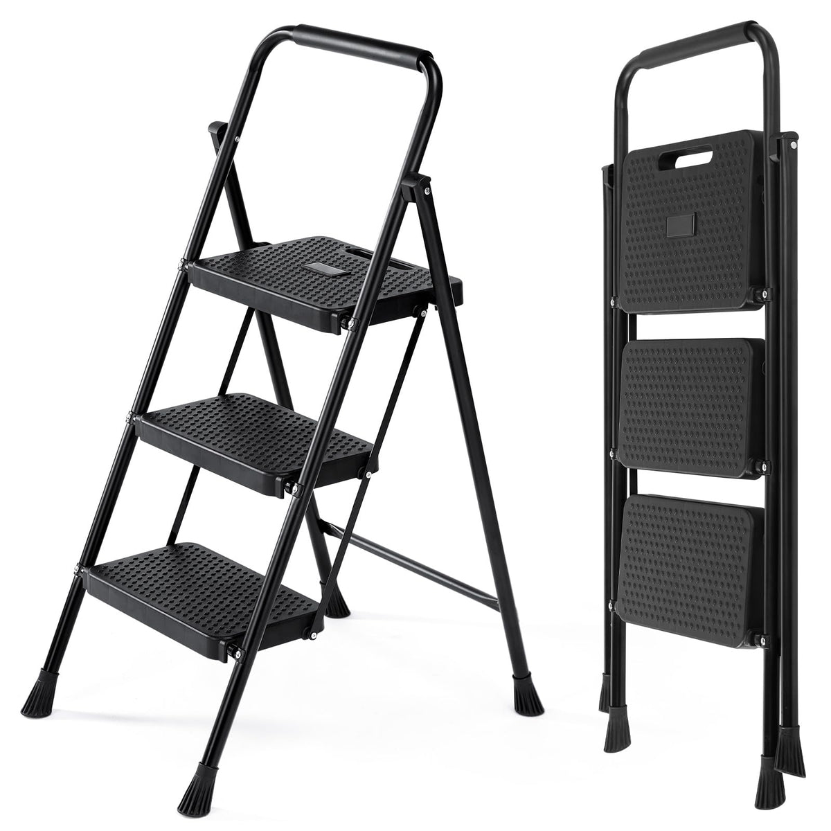 3 Step Ladder 500lbs Capacity Foldable Step Stool H46570