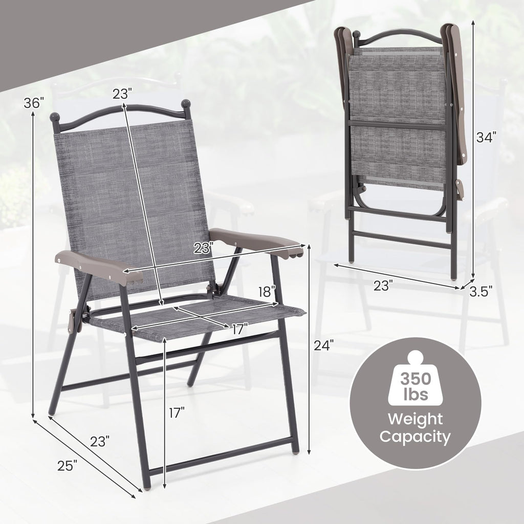 Set of 2 Grey Patio Folding Chairs K967303