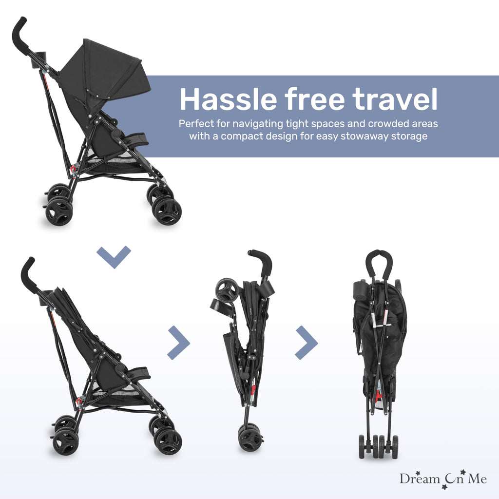 Lightweight Compact Umbrella Stroller with Cup Holder - Black M140379