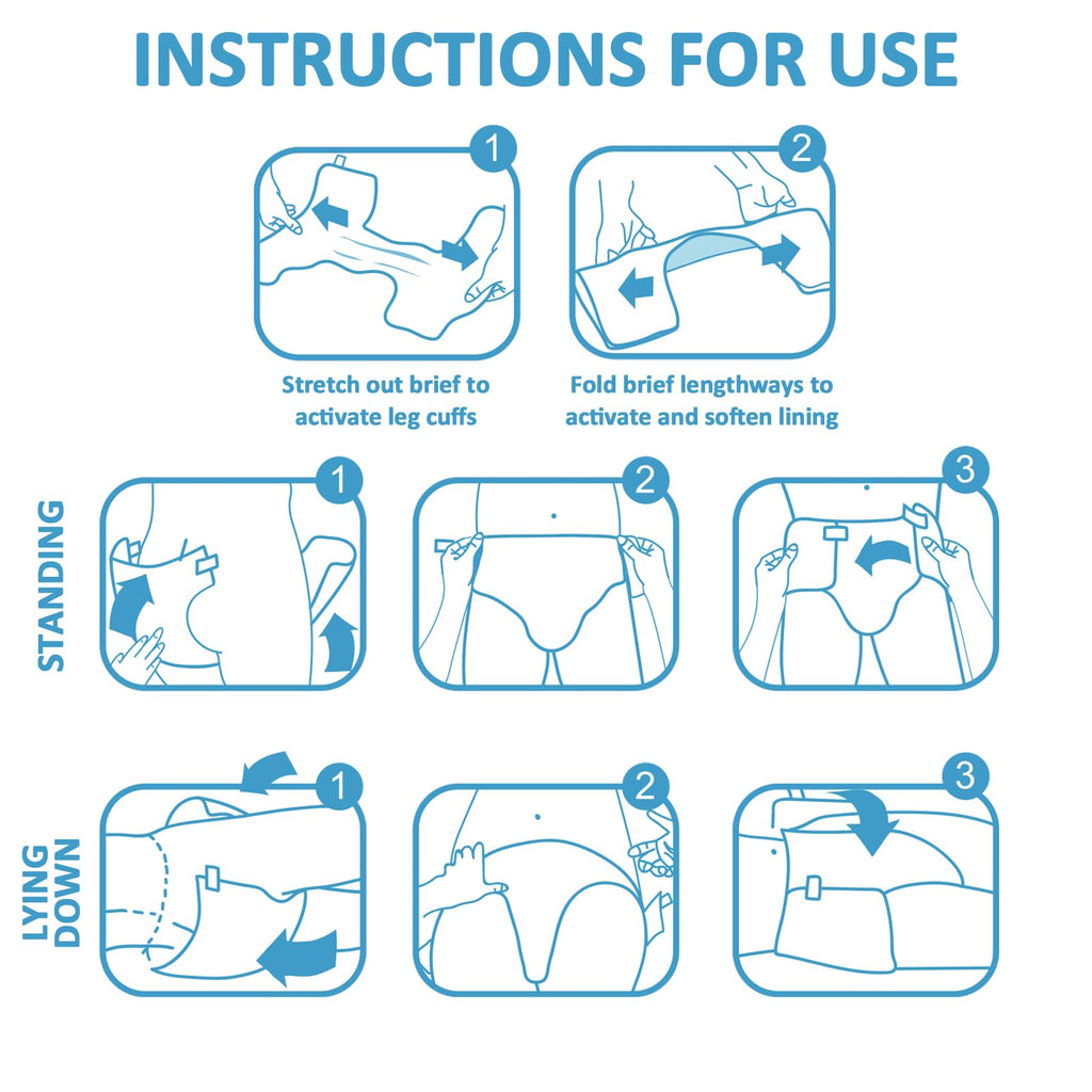 Adult Diaper 10 Pieces White Medium 28"-38" G3645