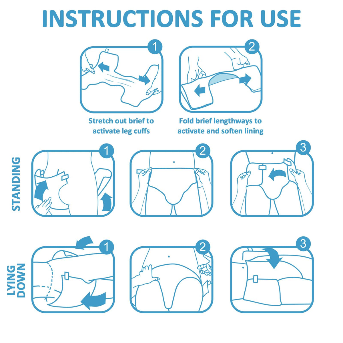 Adult Diaper 10 Pieces White Medium 28"-38" G3645