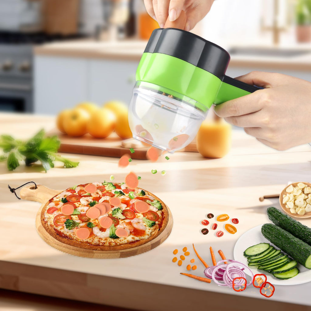 Electric Vegetable Slicer Set 4 in 1 Portable Rechargeable Wireless Food Processor U5519