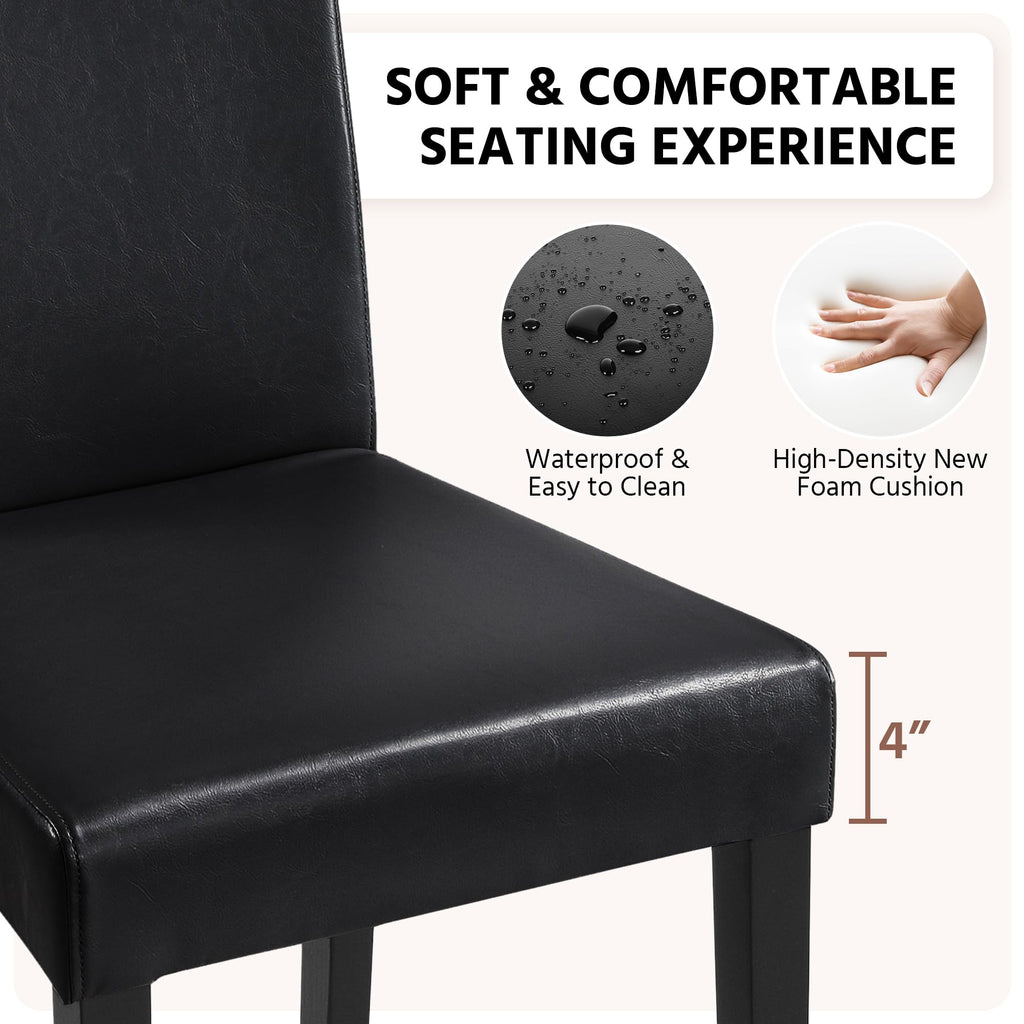 Dining Chairs Set of 4 Upholstered Black H76988