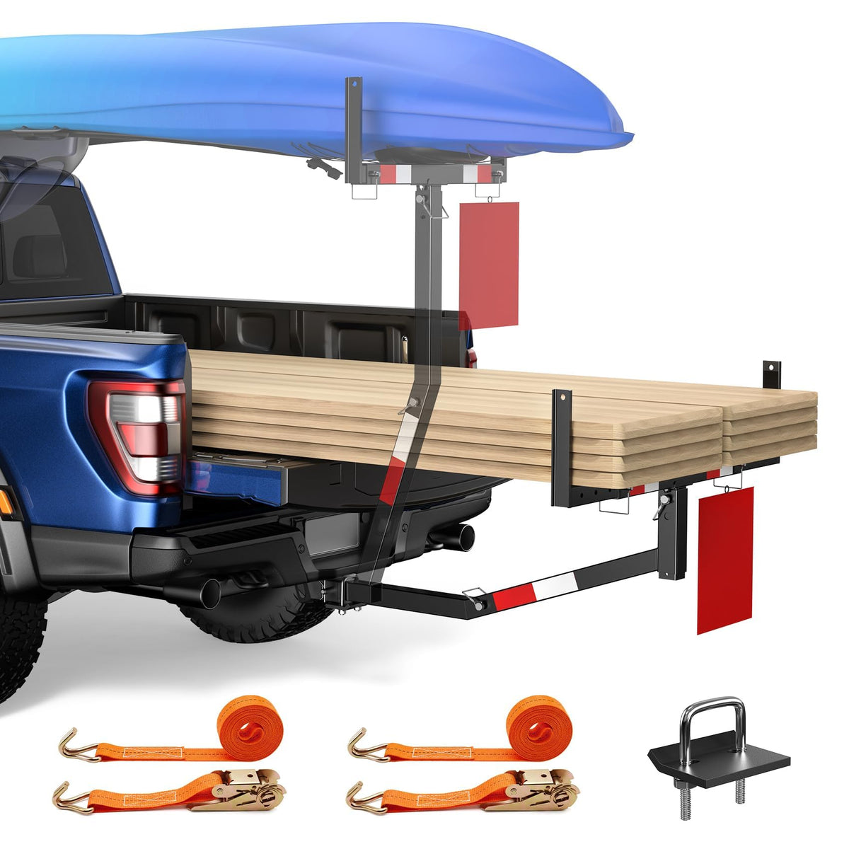 Truck Bed Extender Hitch Mount with Flag E691
