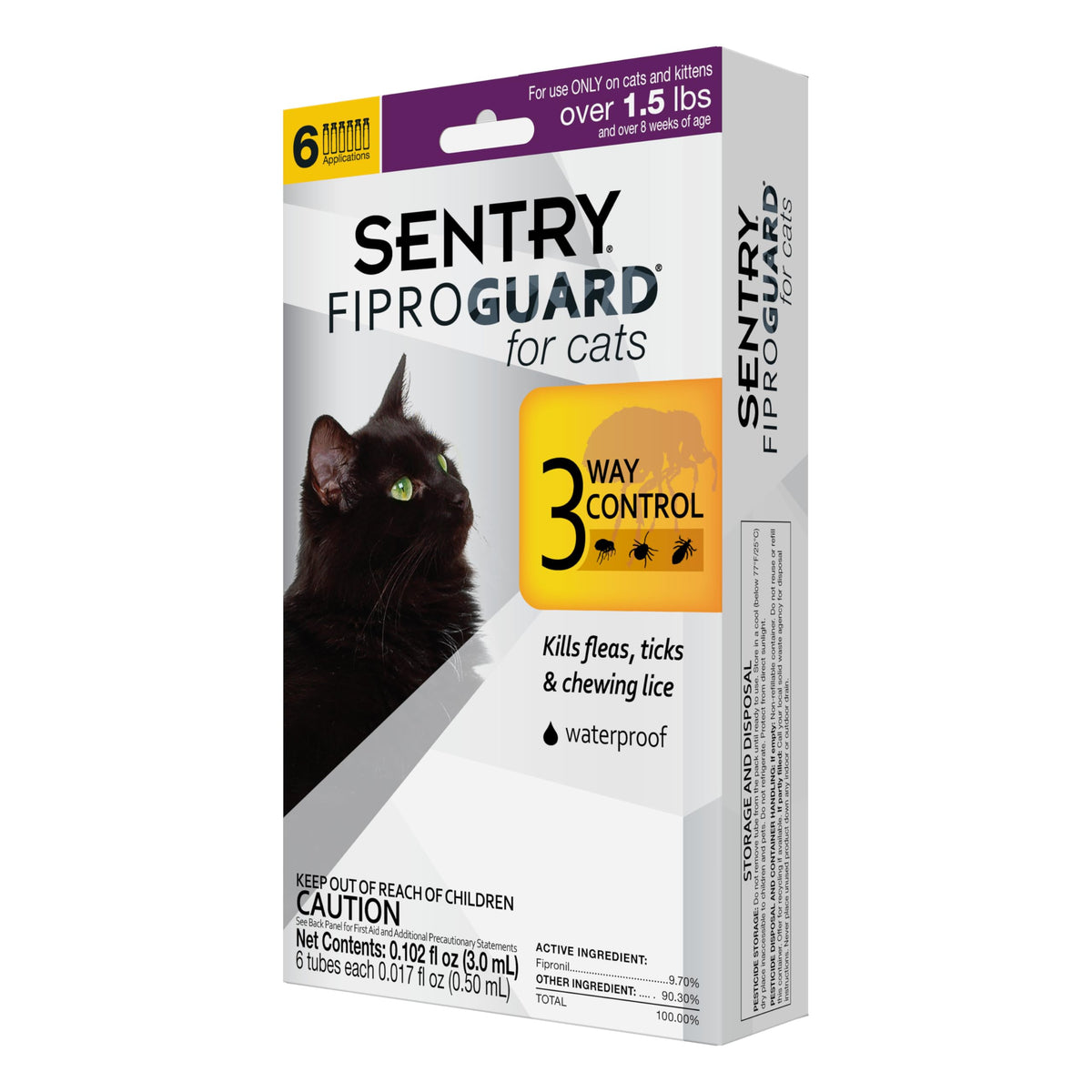 Flea & Tick Cats 1.5 lbs+ Fipronil 6-Month I5095