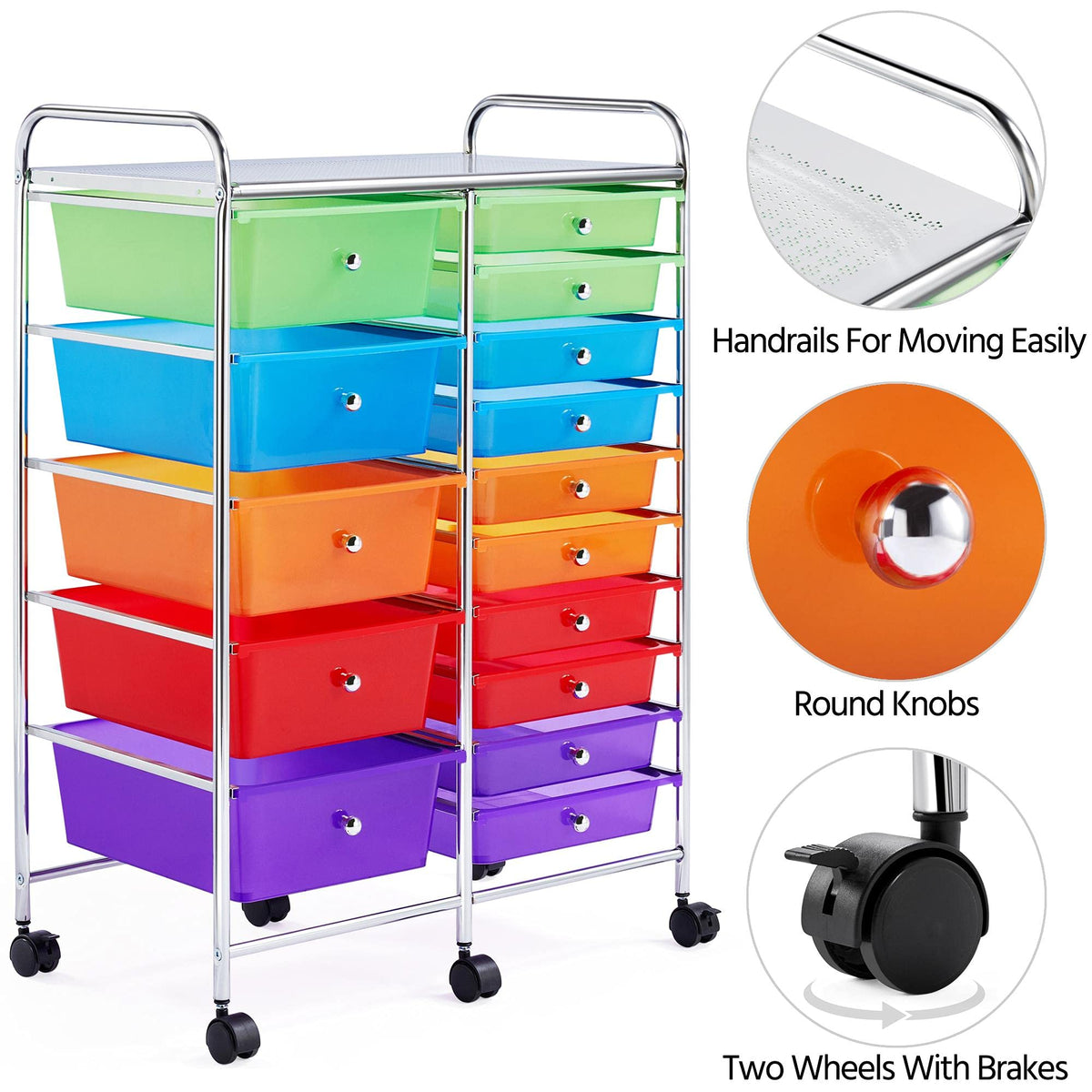 15 Drawer Rolling Storage Cart B6962