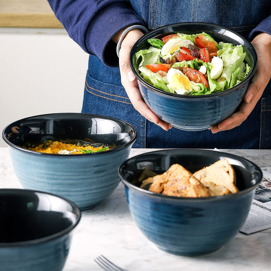 40 Ounce 7 Inch Ceramic Soup Bowls Set of 4 Q985