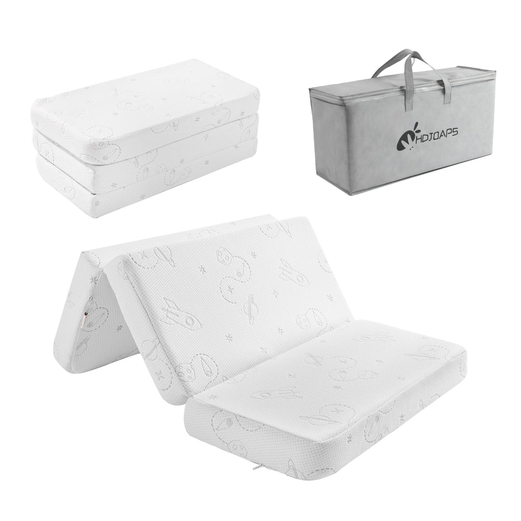 Trifold Pack and Play Mattress 38''x26'' with Washable Cover and Travel Bag M337
