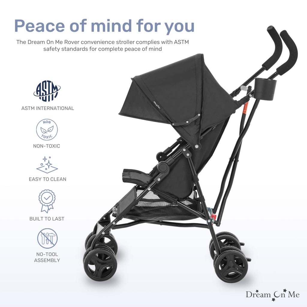 Lightweight Compact Umbrella Stroller with Cup Holder - Black M140379