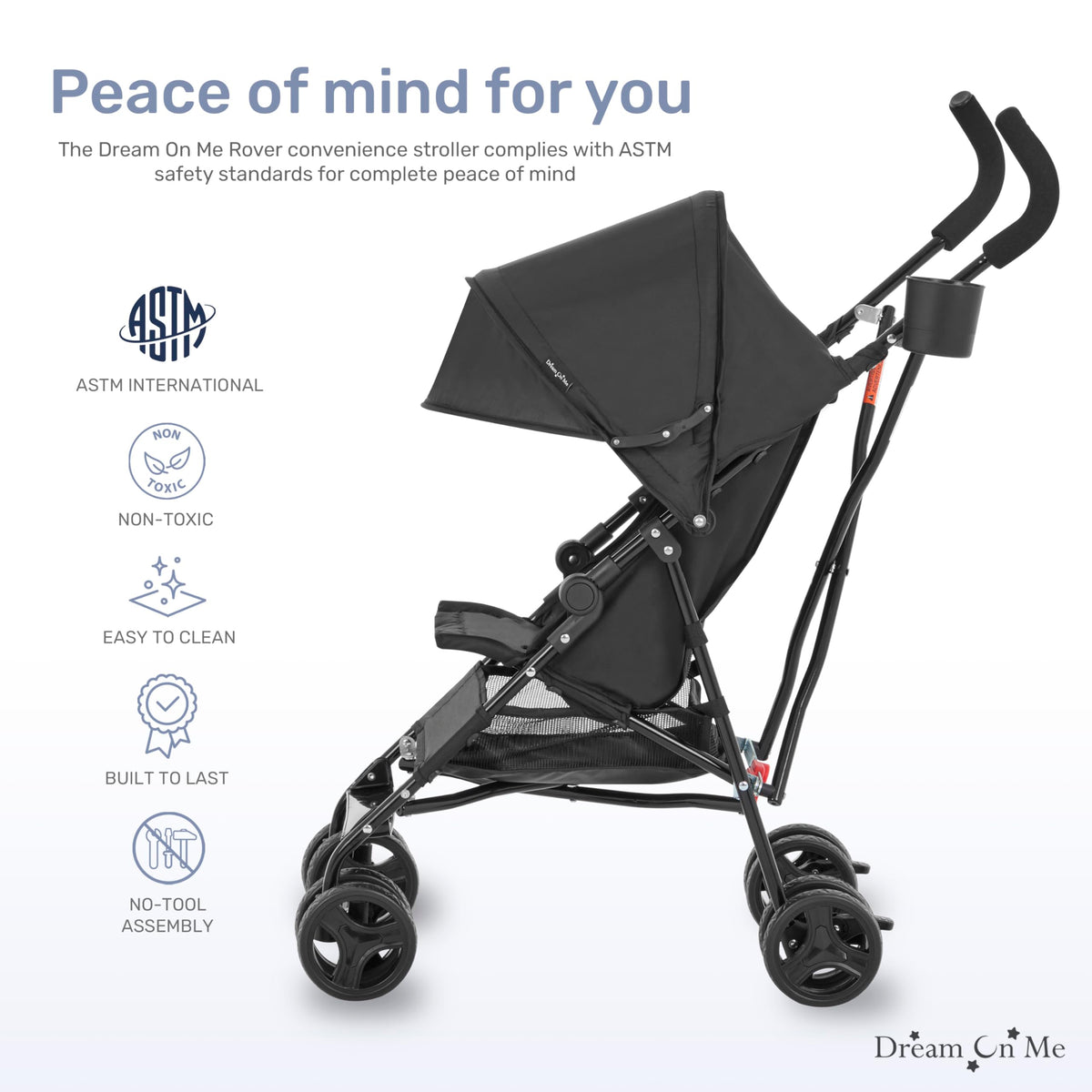 Lightweight Compact Umbrella Stroller with Cup Holder - Black M140379