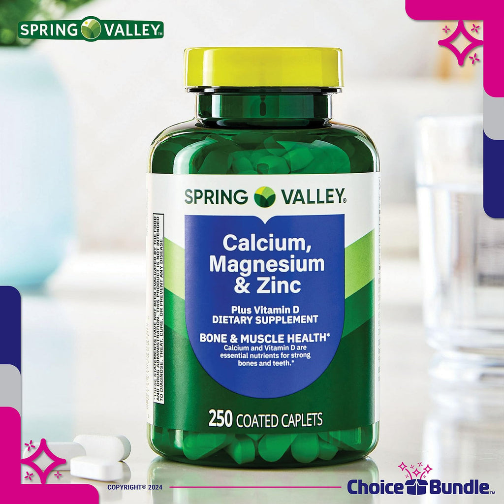 Calcium Magnesium Zinc Plus Vitamin D Caplets 250 Ct 2 pk P24890