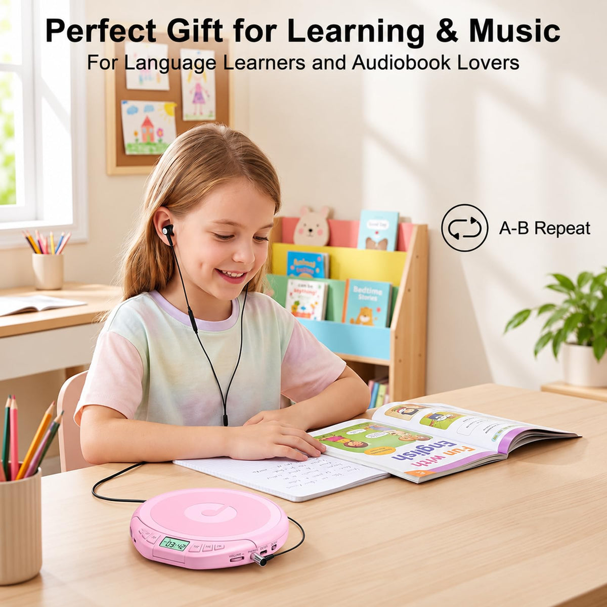 Portable CD Player with Earphones P4570