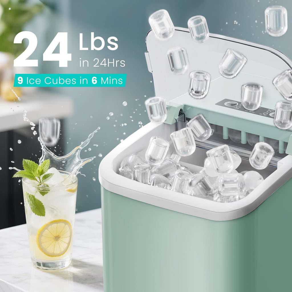 Portable Countertop Ice Maker with Basket & Scoop, 2 Cube Sizes M802