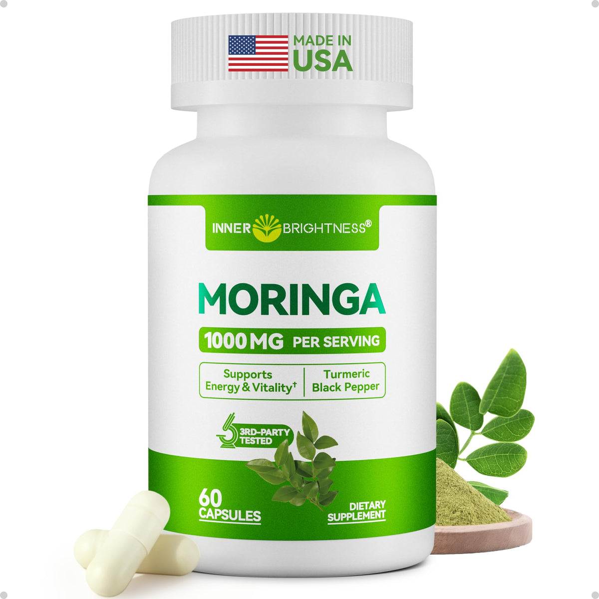 Moringa Capsules 1000mg 10:1 Moringa Leaf Extract 60 Count H762