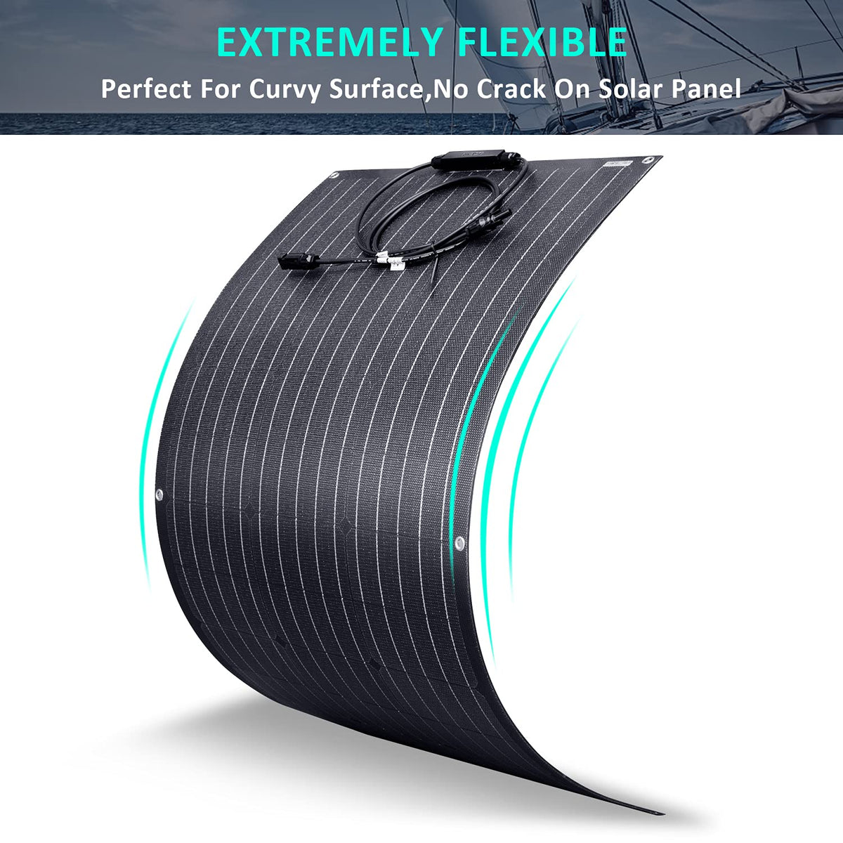 300 Watts 12 Volts ETFE Flexible Monocrystalline Solar Panels with 30A MPPT Charge Controller X625