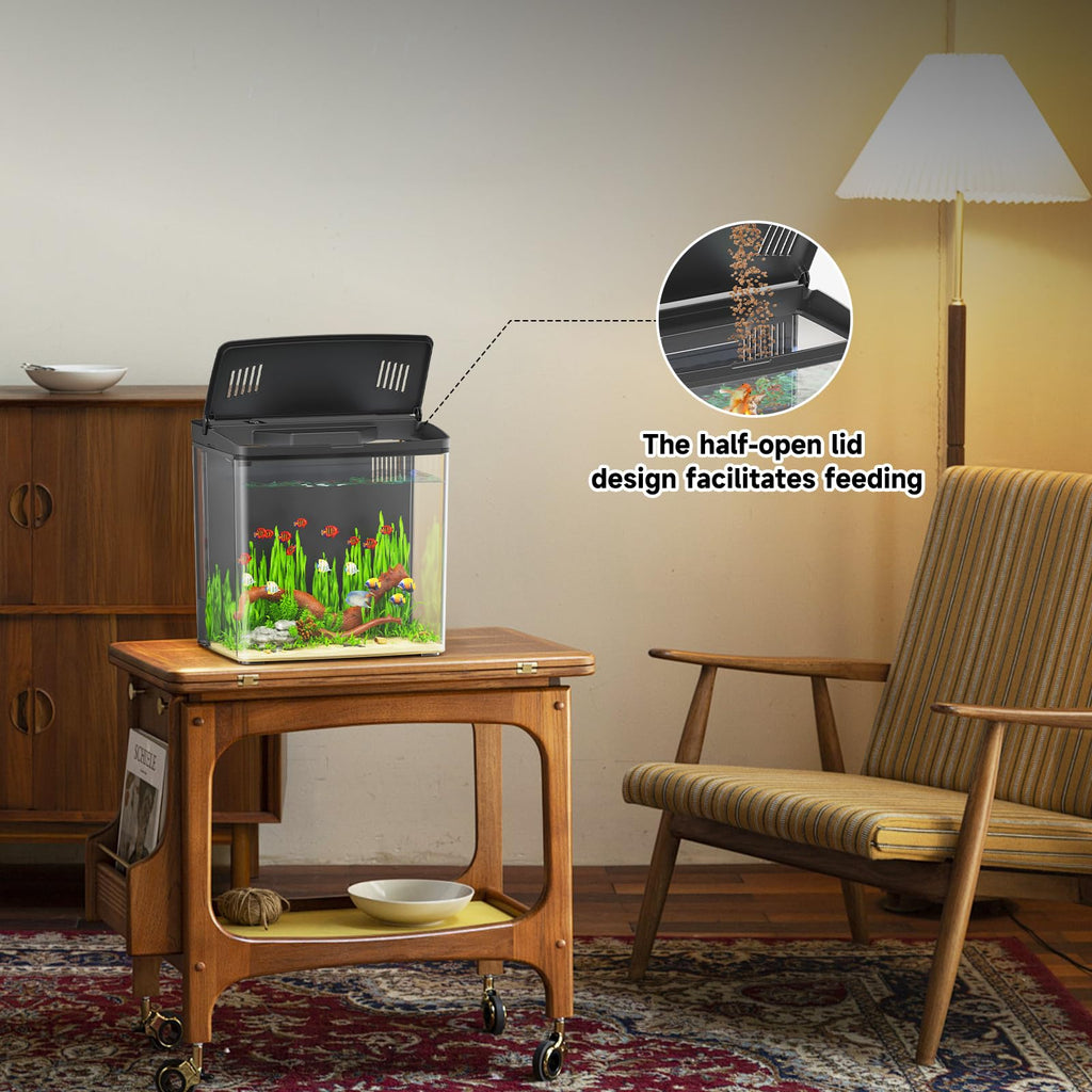 1 Gallon Acrylic Fish Tank Kit with Filter and Light S253618