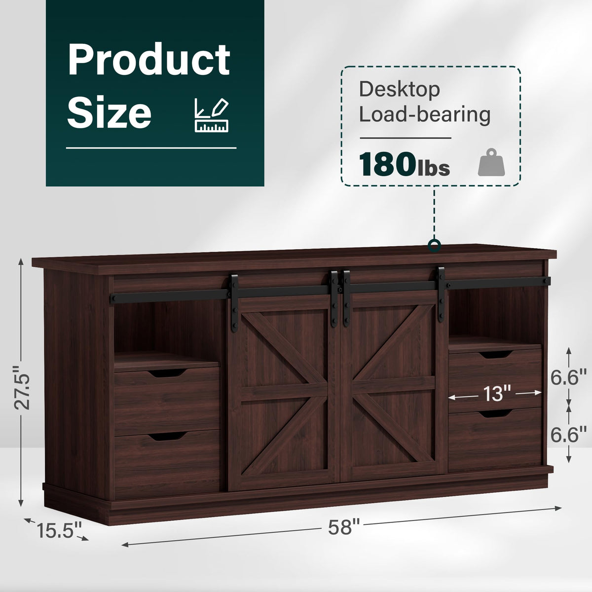 Rustic Oak 4 Drawer TV Stand G204