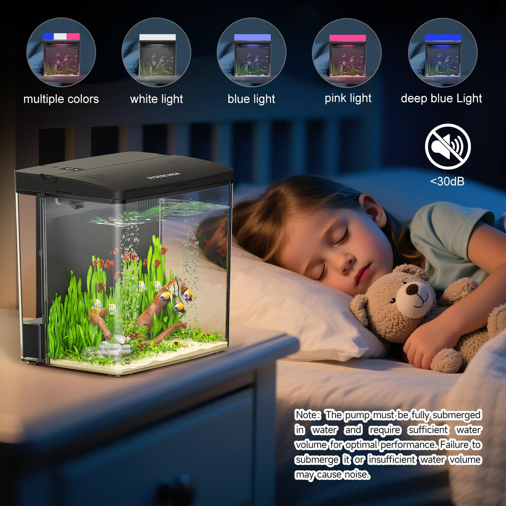 1 Gallon Acrylic Fish Tank Kit with Filter and Light S253618