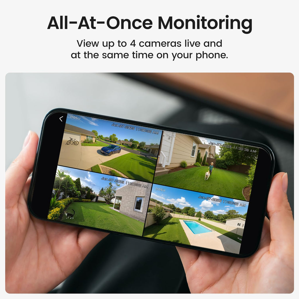 2K QHD Solar Security Cameras Wireless Outdoor System S80512
